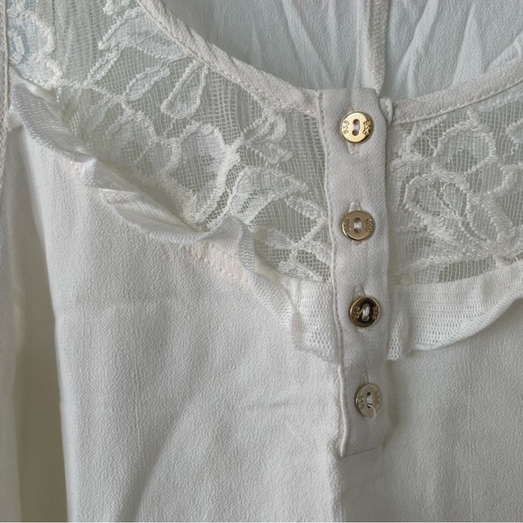 BSB Fashion Off White Cream / Beige Sleeveless Layered Lace Top - Picture 3 of 9